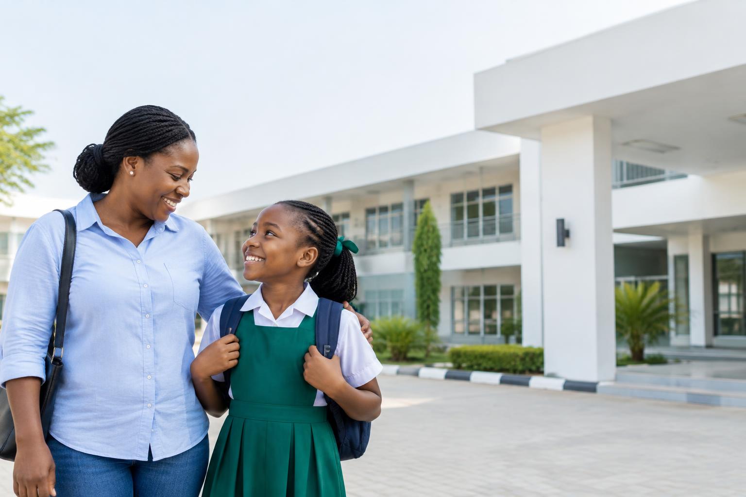 A Lagos mother and her daughter ready for a school day